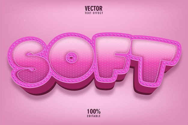 editable 3d text effect soft style