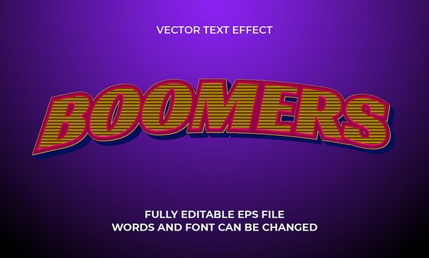 editable 3d text effect style vector