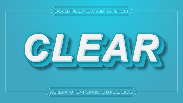 Editable 3d text effect with clean text style