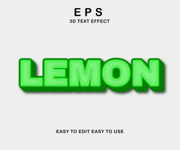 editable 3d text style effect lemon text effect template