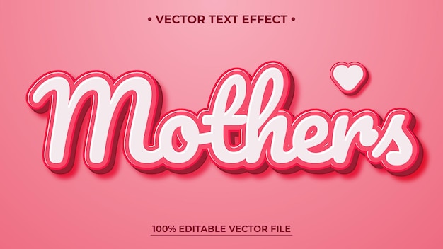 editable 3d text style effect mother text effect template