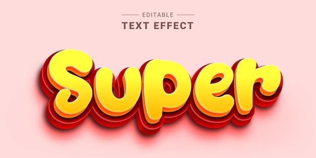 editable 3d trendy lettering text effect cartoon style