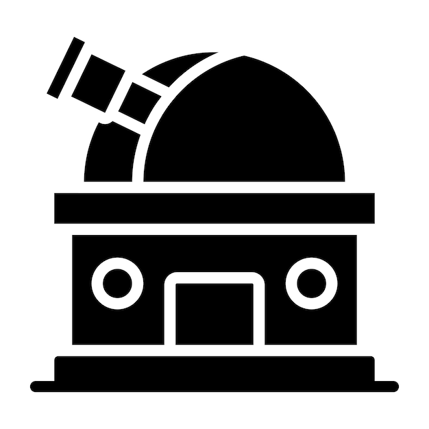 Editable design icon of observatory building