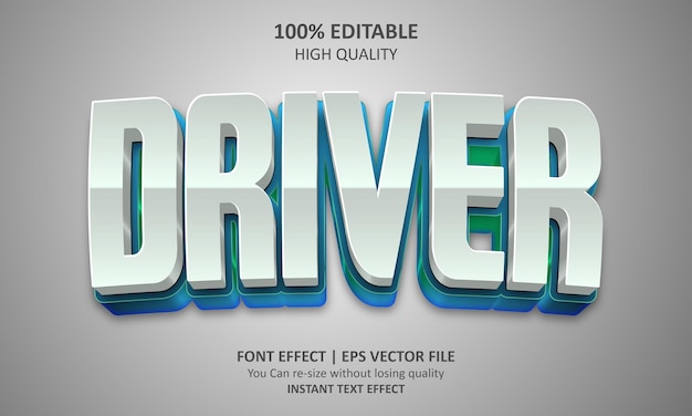 Editable Driver 3D Text Effect