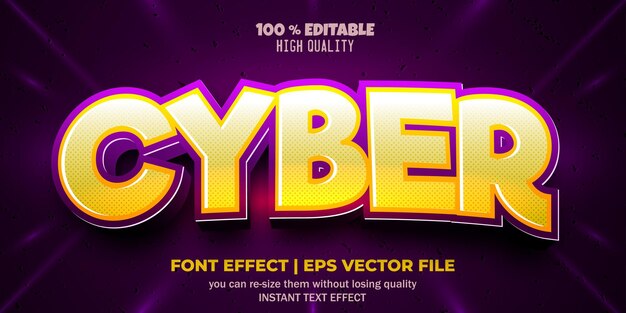 editable font effect cyber text style