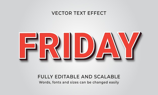 editable friday 3d text effect
