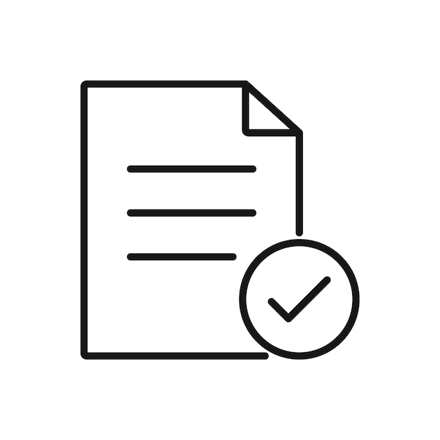 Editable Icon of Approve File Vector illustration isolated on white background using for Presentation website or mobile app