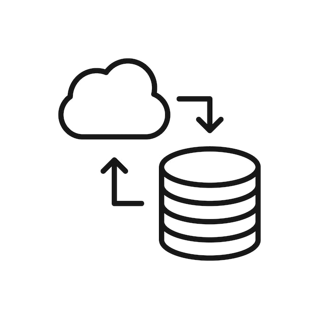 editable icon of cloud computing server connection vector illustration isolated on white background using for presentation website or mobile app