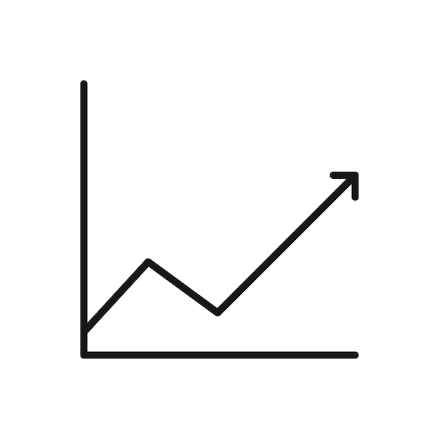 editable icon of line chart vector illustration isolated on white background using for presentation website or mobile app