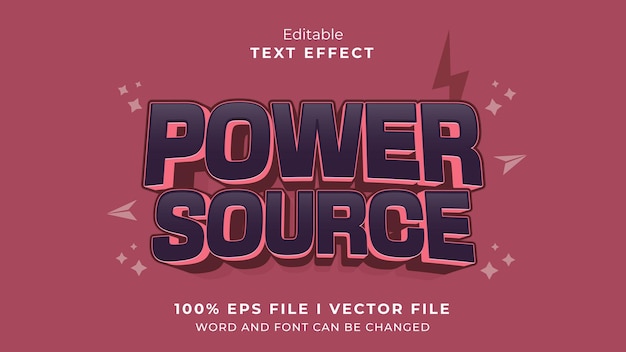 editable power source text effect