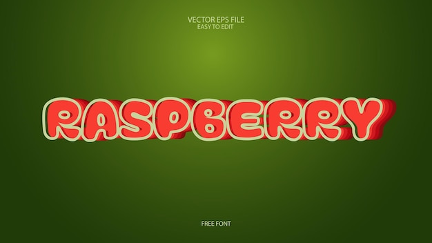 Editable raspberry text effect logo template