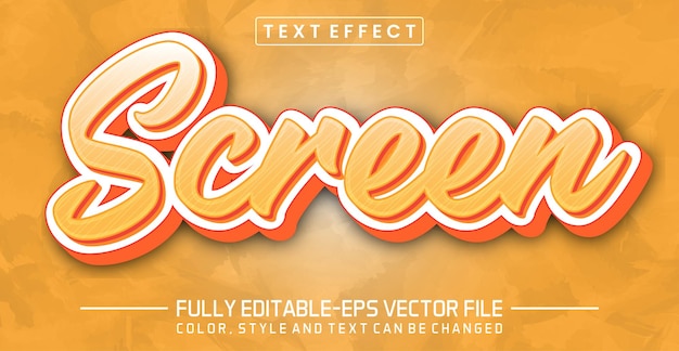 Editable Screen text effect Screen text style theme