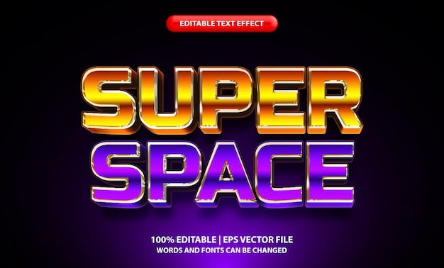 editable super space neon text effect