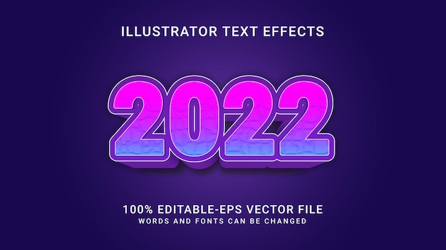 editable text effect 2022 style vector