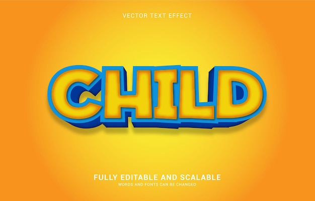 editable text effect, 3d child style can be use to make title