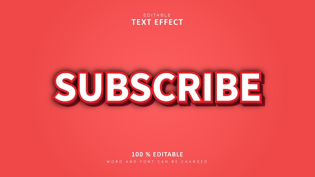 Editable Text Effect 3D Text Effect Template Subscribe Style