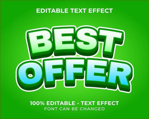 editable text effect best offer 3d text effect with green background