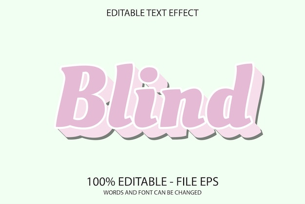 editable text effect blind words and font can be changed