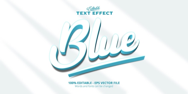 Editable text effect, Blue text