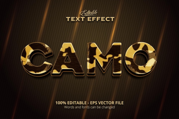 editable text effect camo background camo text