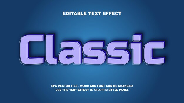 Editable Text Effect Classic 3D Vector Template