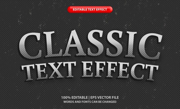 editable text effect classic style