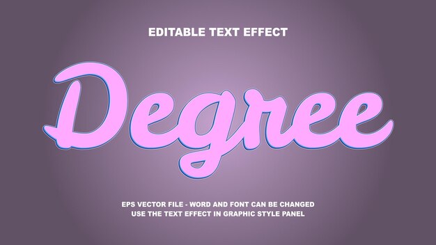 editable text effect degree 3d vector template
