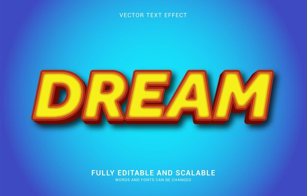 Editable text effect Dream style