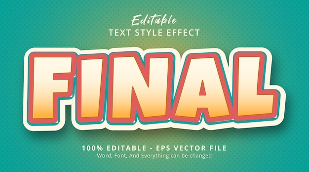 editable text effect, final text on layered color style effect