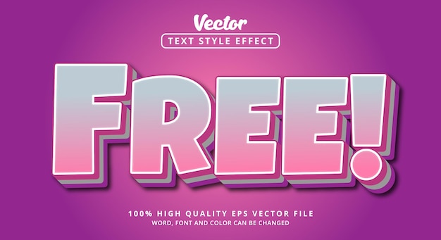 Editable text effect, Free text with purple and pink style and layered style