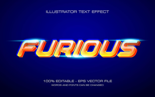 editable text effect, furious style illustrations