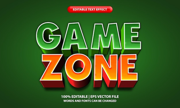 editable text effect game zone