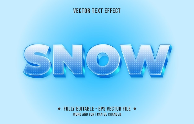 editable text effect gradient blue ice snow style