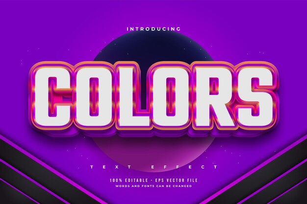 editable text effect in bold colorful style with embossed effect
