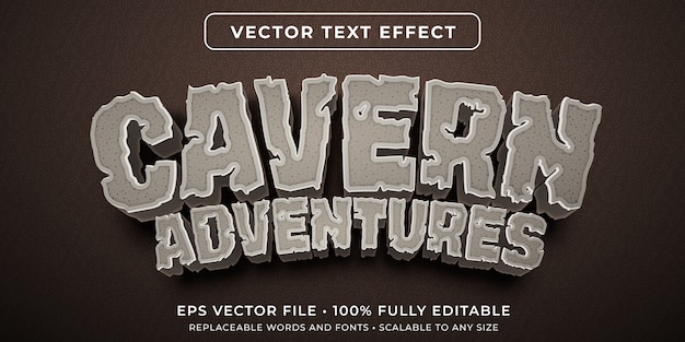 Editable text effect in cavern stone style