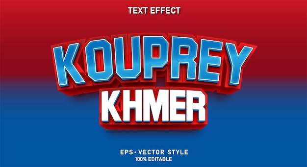 Editable text effect Khmer Empire text on background style template