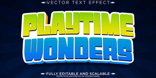 Editable text effect kids 3d cartoon and funny font style