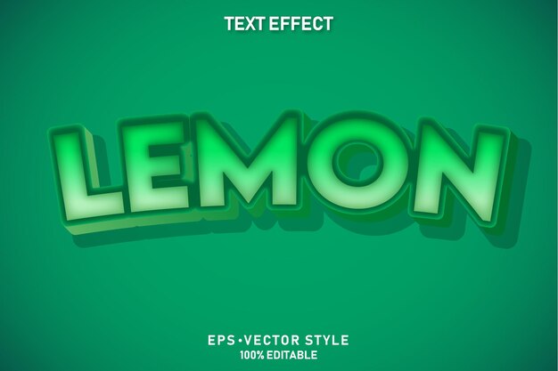 editable text effect lemon text on background style template