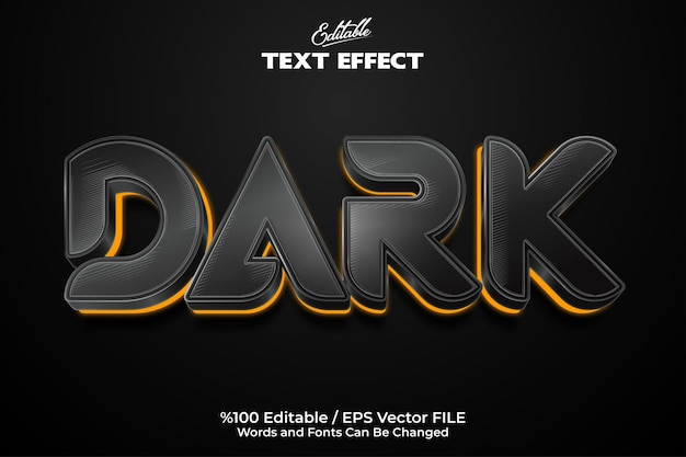 Editable text effect Neon style 3D editable Dark text effect