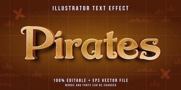 editable text effect - pirates text style