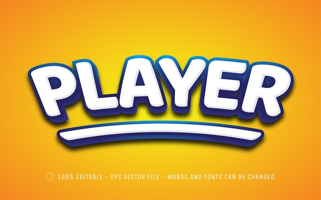 Editable text effect, Player style illustrations