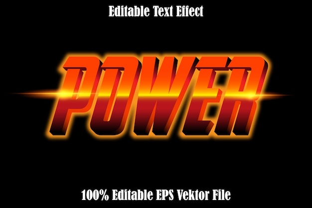 editable text effect power 3d gradient style