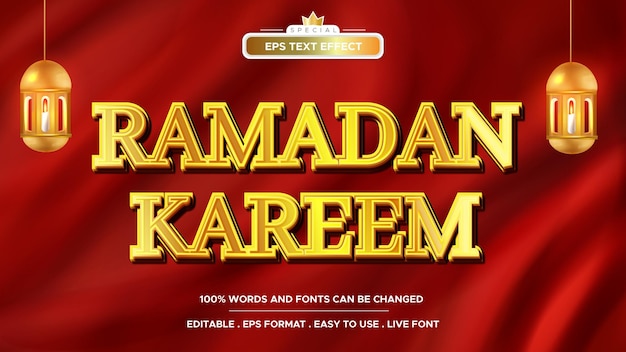 Editable text effect ramadan kareem text style