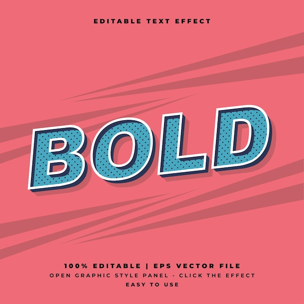 Editable Text Effect Retro 3D cartoon style premium mockup template ideal for titles headlines