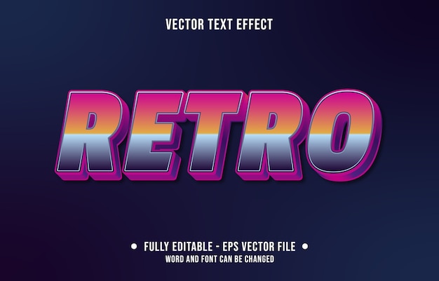 Editable text effect retro eighty style