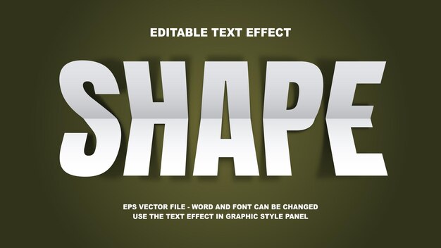 editable text effect shape 3d vector template