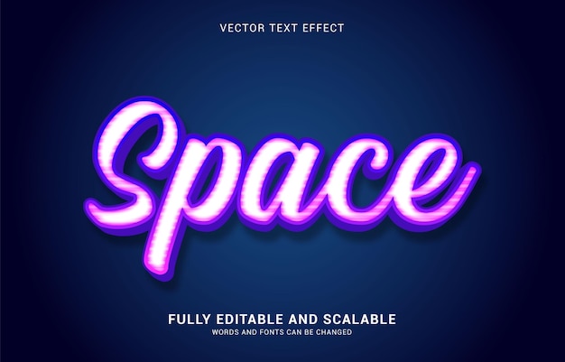 Editable text effect Space style can be use to make Title