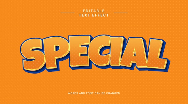 editable text effect special blue orange color bold modern style