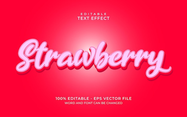 editable text effect strawberry