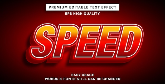 Editable text effect style speed